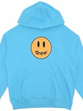 Drew Light Blue Smiley Logo Hoodie